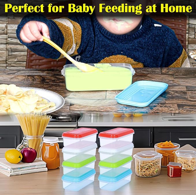 ARSUK 8oz Food Storage Containers with Airtight Lids 16 Pack - Reusable 1 Cup Containers for Snacks, Leftovers, Portion Control & Meal Prep - Leakproof, Microwave, Fridge Safe, BPA Free Plastic
