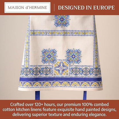 Maison d' Hermine 100% Cotton Apron for women with Pocket Kitchen Chef Apron for Men Cooking Spring Summer
