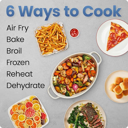 Chefman Air Fryer TurboFry 7-Qt, 6-in-1 High-Powered 450°F Cooking for Crispier Results, Compact Space-Saving Design, Air Fry, Bake, Broil, Reheat, Dehydrate, Defrost, Fast & Even Cooking – Black