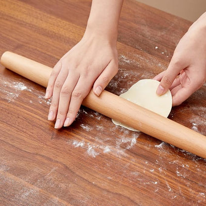 French Rolling Pin for Dough - Fulimax 16" Classic Wood Rolling Pins for Baking, Dough Roller for Fondant Pizza Pie Crust Cookie Pastry Pasta, Kitchen Baking Supplies, Beech Wood