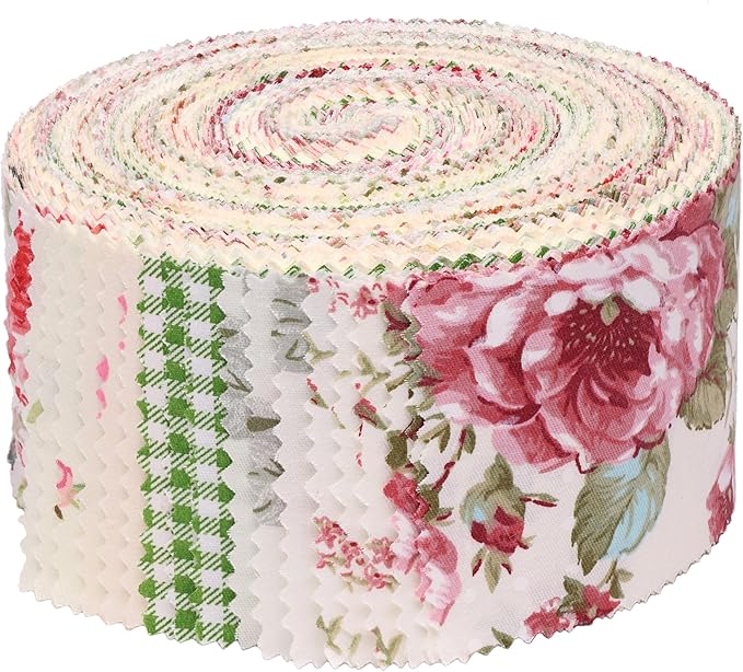 Nodsaw Jelly Rolls for Quilting Clearance 42 Strip 2.5" x 44" - Cotton Jelly Roll Fabric Strips for Quilting, Sewing, Blanket, Rug, Home Decor, and Purse Making, Vintage Floral