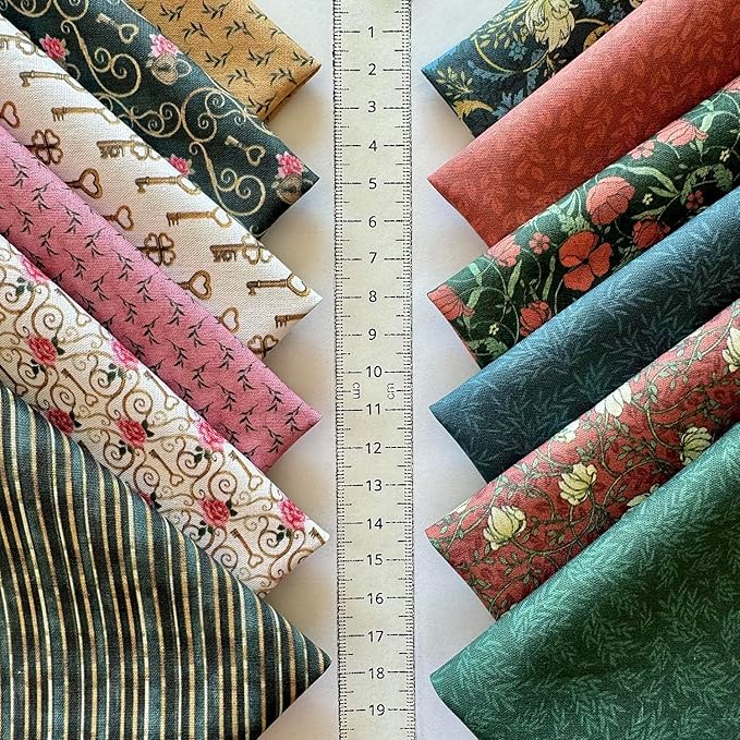 Vintage Floral & Botanical Cotton Fabric Bundle – 60 Pre-Cut Squares (8×8 inch), 100% Cotton 140 GSM, Eco Digital Print, Made in Turkey