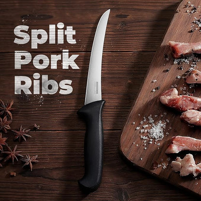 ZHANG XIAO QUAN Fillet Knife 6", High Carbon Stainless Steel Sharp Boning Knife, Ergonomic Handle for Meat and Poultry