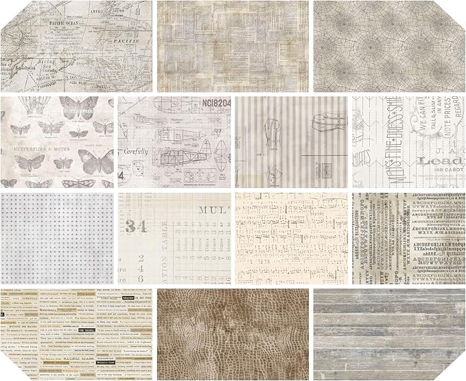 Foundations Low Volume Fat Quarter Bundle (14 Pieces) by Tim Holtz Eclectic Elements for FreeSpirit