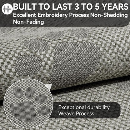 YDKGL Non-Slip Kitchen Mats for Floor, Soft Woven Linen Embroidery Kitchen Runner Rug - Super Absorbent Washable Kitchen Sink Mat with Rubber Backing for Office & Home Gray 17x59