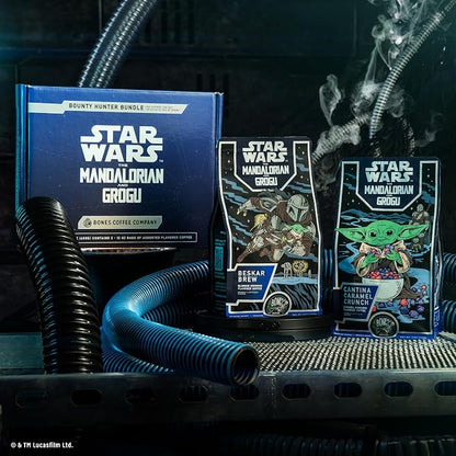 Bones Coffee Company Star Wars Bounty Hunter Bundle Collector's Box - 2 Flavored Coffees - Low Acid Medium Roast Arabica Beans - Specialty Gifts, Auto Drip and French Press Compatible - 12 oz Pack of 2 Whole Bean