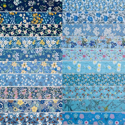 40 Strip Jelly Roll Fabric Strips for Sewing, 100% Cotton Fabric for Quilting Crafting, Precut Fabric Bundles, Patchwork Precut Quilt Squares-2.5" x 44" Tears of The Atlantic