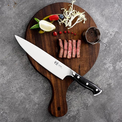 Chef Knife, 8-Inch High Carbon Stainless Steel Sharp Kitchen Knife with Ergonomic Handle, Professional Cooking Knife with Luxury Gift Box for Family & Restaurant