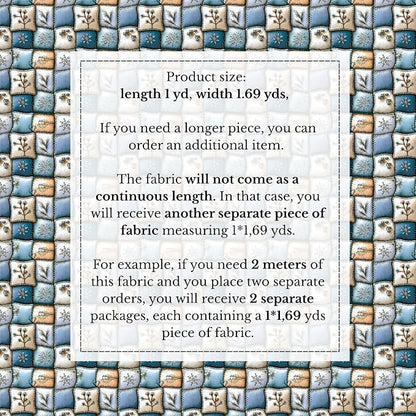 100% Cotton Fabric by the Yard – Turkish Quality Quilting & Sewing Fabric, 1 Yard x 1.69 Yards Wide, Patchwork Cotton for Crafts