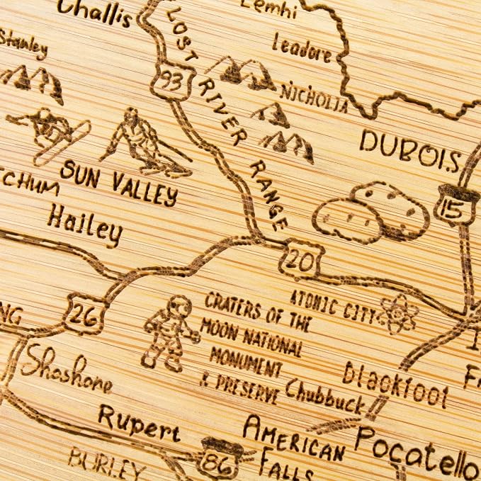 Totally Bamboo A Slice of Life Idaho State Serving and Cutting Board, 11" x 8.75"