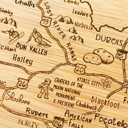 Totally Bamboo A Slice of Life Idaho State Serving and Cutting Board, 11" x 8.75"