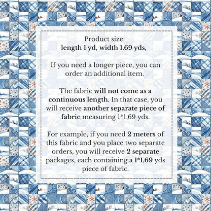 100% Cotton Fabric by the Yard – Turkish Quality Quilting & Sewing Fabric, 1 Yard x 1.69 Yards Wide, Patchwork Cotton for Crafts