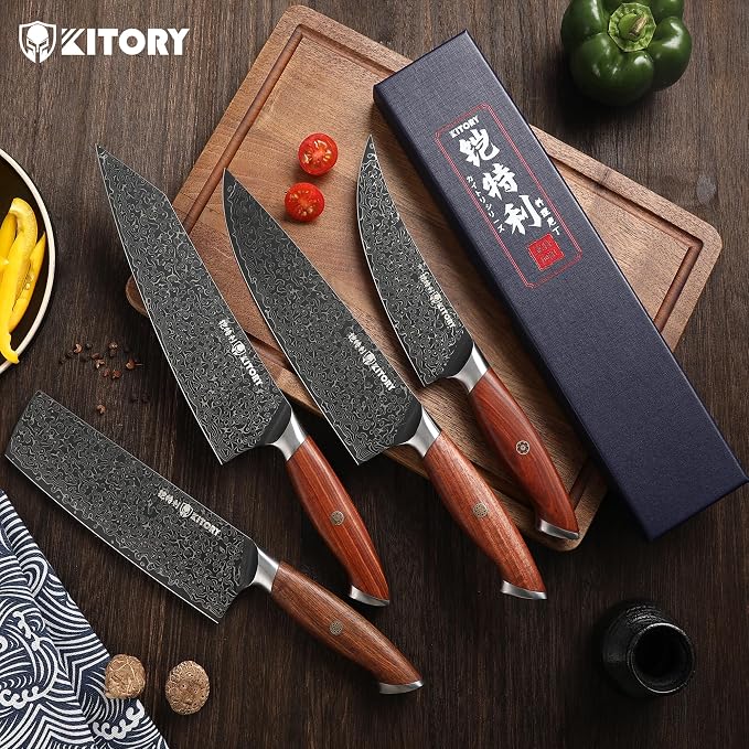 Nakiri Knife 7.5", 10Cr15CoMoV HC Super-Steel cutting core, Japanese Style Usuba Kitchen Knife, Full Tang Sandalwood Handle, w/t gift box