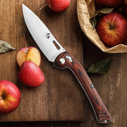 SENBON 440 Stainless Steel Super Sharp Pocket Folding Chef Knife Peeling Utility Knife Fruit Knife Carbon Fiber Handle Camping Barbecue Outdoo