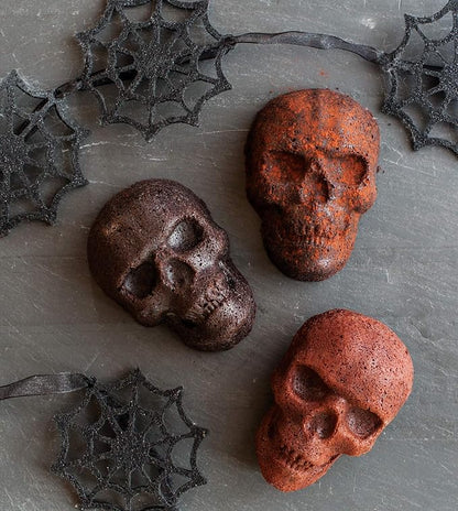 Nordic Ware Halloween Bakeware, Haunted Skull Cakelet Pan, Bronze