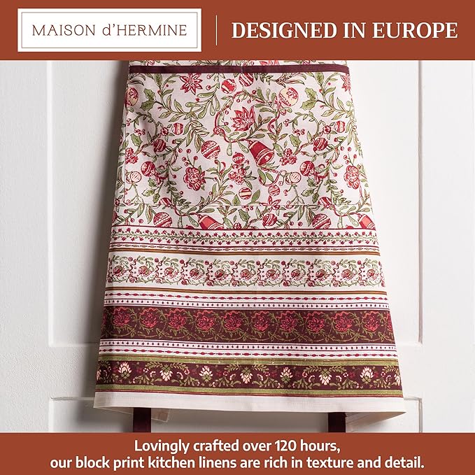 Maison d' Hermine 100% Cotton Apron for women with Pocket Kitchen Chef Apron for Men Cooking Spring Summer