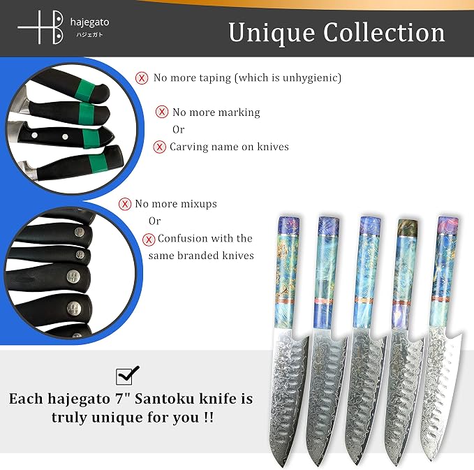 Damascus Chef Knife Santoku Unique One Of Kind Handle Professional 7 Inch Japanese Chefs Kitchen Knife Vg10 67 Layers Damascus Steel Knive with Sheath