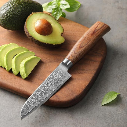 Wakoli EDIB Pro 4-Piece Damascus Knife Set – Professional Chef Knives Set with VG10 Core Blades, 67-Layer Damascus Steel and Ergonomic Pakkawood Handles – Premium Kitchen Knives in Elegant Gift Box