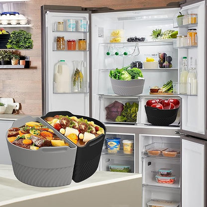 Silicone Slow Cooker Liners Compatible With Crock Pot 6-8 QT,Slow Cooker Divider Allows Cooking Two Different Meals At Once Time, Reusable Silicone Divider Insert, Dishwasher Safe, BPA Free.