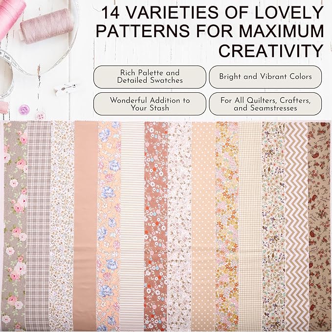 Nodsaw Jelly Rolls for Quilting Clearance 42 Strip 2.5" x 44" - Cotton Jelly Roll Fabric Strips for Quilting, Sewing, Blanket, Rug, Home Decor, and Purse Making, Vintage Light Brown
