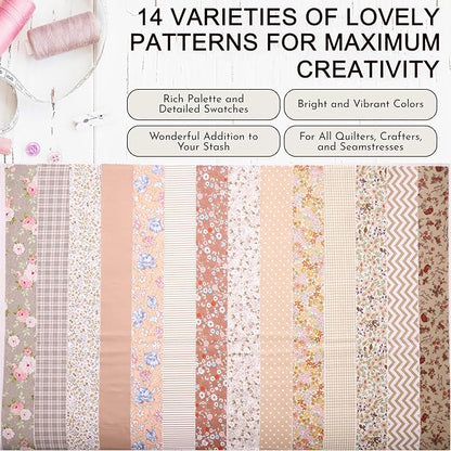 Nodsaw Jelly Rolls for Quilting Clearance 42 Strip 2.5" x 44" - Cotton Jelly Roll Fabric Strips for Quilting, Sewing, Blanket, Rug, Home Decor, and Purse Making, Vintage Light Brown