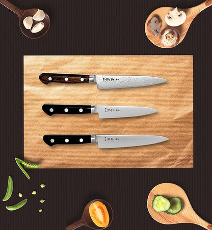MASAMOTO VG Japanese Petty Knife 6" (150mm) Professional Kitchen Small Utility Knife, Ultra Sharp Japanese Stainless Steel Blade, Duracon Handle, Made in JAPAN