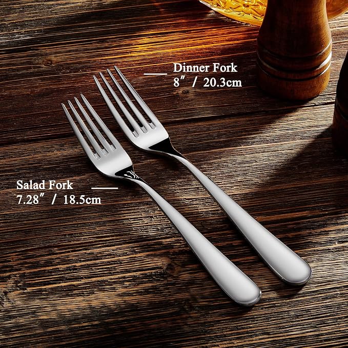 KEAWELL Premium 65-Piece Louise Silverware Set, 18/10 Stainless Steel, Service for 12, Fine Flatware Set, Smooth and Exceptional mirror finish, Dishwasher Safe (65)