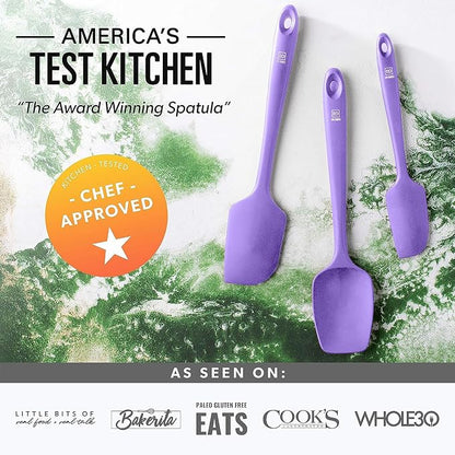 DI ORO Silicone Spatula Set - Rubber Kitchen Spatulas for Baking, Cooking, & Mixing - 600°F Heat-Resistant & BPA Free Silicone Scraper Spatulas for Nonstick Cookware - Dishwasher Safe (4pc, Lavender)