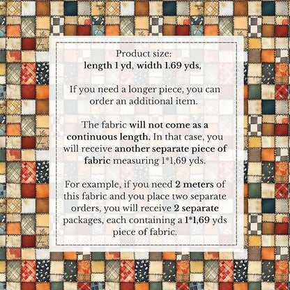 100% Cotton Fabric by the Yard – Turkish Quality Quilting & Sewing Fabric, 1 Yard x 1.69 Yards Wide, Patchwork Cotton for Crafts