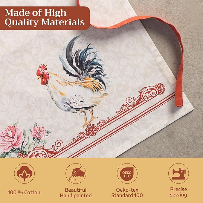 Maison d' Hermine 100% Cotton Apron for women with Pocket Kitchen Chef Apron for Men Cooking Spring Summer