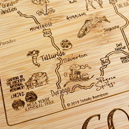 Totally Bamboo A Slice of Life Colorado State Serving and Cutting Board, 11" x 8.75"