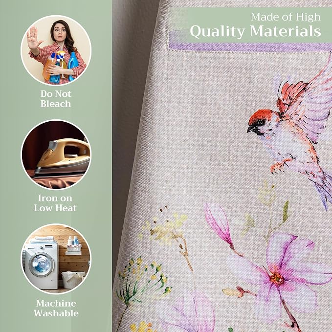Maison d' Hermine 100% Cotton Apron for women with Pocket Kitchen Chef Apron for Men Cooking Spring Summer