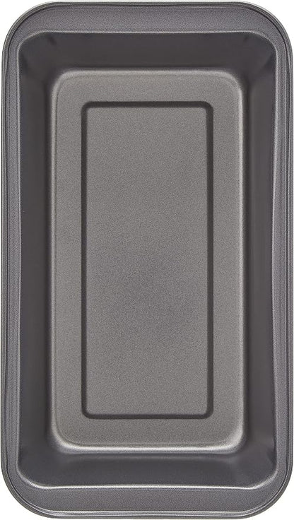Amazon Basics Rectangular Nonstick Bread Loaf Pan for Baking Meatloaf with Even Heat Distribution,9.5 x 5 Inch,Gray,Set of 2,(Pack of 6)