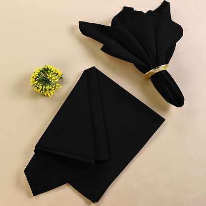 Utopia Kitchen Black Cloth Napkins 288 Pack (18x18 Inches), Commercial Grade Dinner Napkins Bulk, Absorbent Cotton Blend, Washable Reusable for Restaurant, Hotel, Wedding, Lunch and Banquet