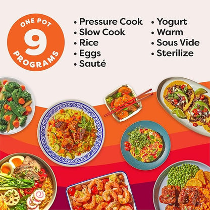 Instant Pot, 8-Quart Whisper Quiet 9-in-1 Electric Pressure Cooker, Slow Rice Cooker, Steamer, Sauté, Yogurt Maker, Warmer & Sterilizer, App With Over 800 Recipes, Stainless Steel, Duo Plus