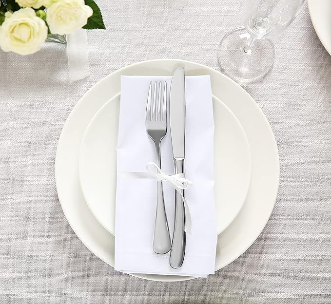 Utopia Kitchen White Cloth Napkins 288 Pack (18x18 Inches), Commercial Grade Dinner Napkins Bulk, Absorbent Cotton Blend, Washable Reusable for Restaurant, Hotel, Wedding, Lunch and Banquet