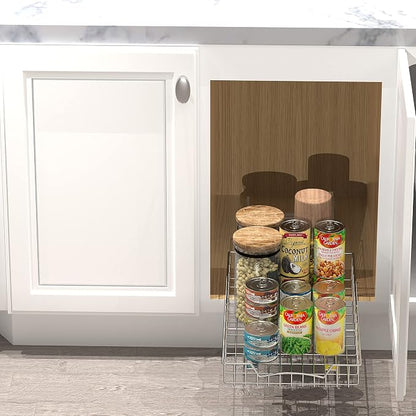 Simple Houseware Under Cabinet Pull Out Sliding Shelf Drawer Organizer, 21" D x 11" W