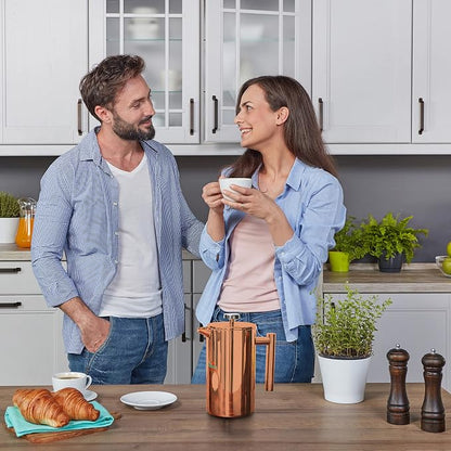 Mixpresso Stainless Steel French Press Coffee Maker 26 Oz 770 ml, Double Wall Insulated French Press Stainless Steel, Easy Clean Tea Brewer, Easy Press Durable Metal Coffee Press