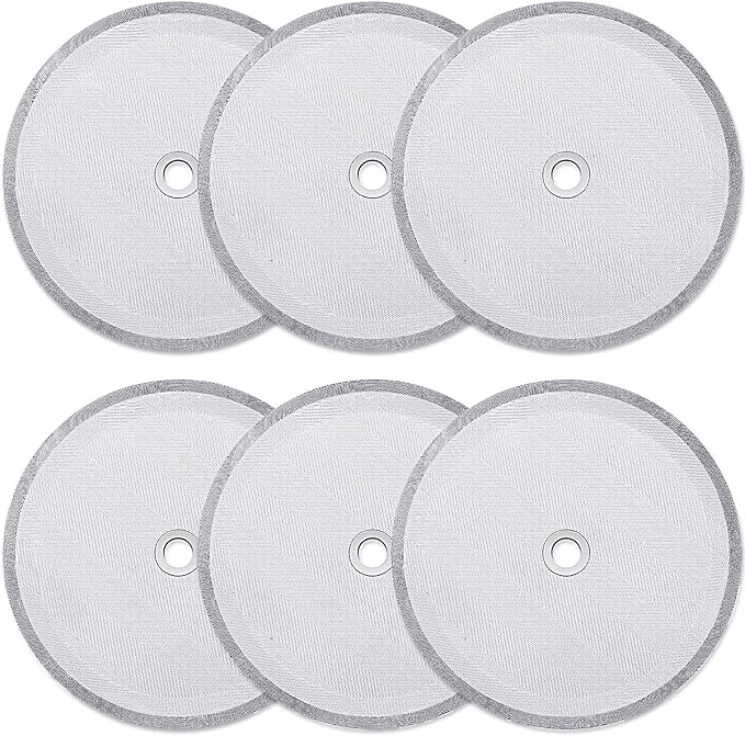 Boao 6 Pieces French Press Replacement Filters Mesh Filters Replacement 4 Inch Stainless Steel Replacement Screen for 1000 Ml, 34 Oz, 8 Cup French Press Coffee Makers and Tea Machines