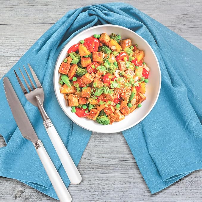 Urban Villa Kitchen Towels Premium Quality 100% Cotton Solid Kitchen Towels Set of 6 Ultra Soft Size 20X30 Inches Teal Color Kitchen Towel Highly Absorbent KitchenTowels