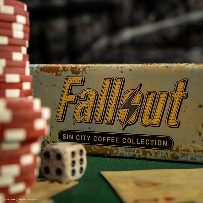 Bones Coffee Company Fallout Sin City Coffee Collector's Box, 2 Flavored Coffee Low Acid Medium Roast Arabica Beans Specialty Gifts, Auto Drip and French Press Compatible, 12 oz Pack of 2 Ground
