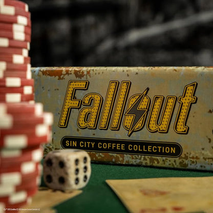 Bones Coffee Company Fallout Sin City Coffee Collector's Box, 2 Flavored Coffee Low Acid Medium Roast Arabica Beans Specialty Gifts, Auto Drip and French Press Compatible, 12 oz Pack of 2 Ground