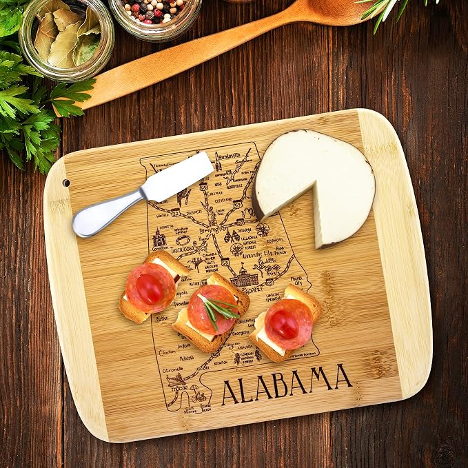 Totally Bamboo A Slice of Life Alabama State Serving and Cutting Board, 11" x 8.75"