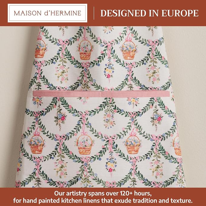 Maison d' Hermine 100% Cotton Apron for women with Pocket Kitchen Chef Apron for Men Cooking Spring Summer