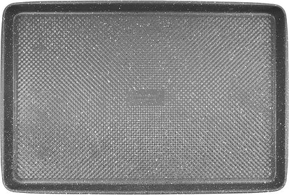 David Burke 17x11 Cookie Sheet – Carbon Steel, PFTE & PFOA Free, Oven Safe, Non-Toxic, Perfect for Baking and Roasting – Gray Speckle
