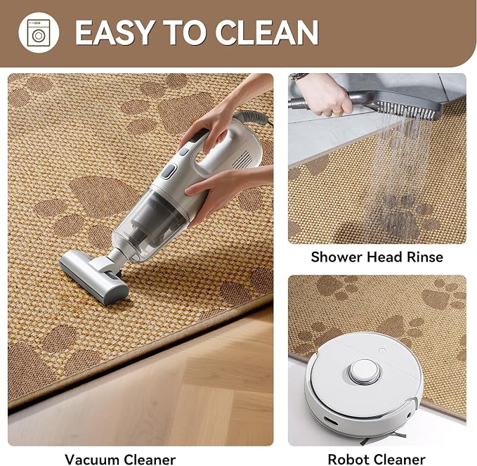 YDKGL Non-Slip Kitchen Mats for Floor, Soft Woven Linen Embroidery Kitchen Runner Rug - Super Absorbent Washable Kitchen Sink Mat with Rubber Backing for Office & Home Brown 17x59