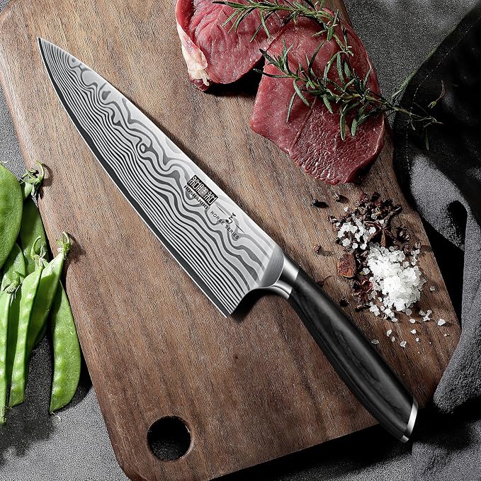 HOSHANHO 8 Inch Chef Knife, Ultra Sharp High Carbon Powder Steel Kitchen Knife, Professional Japanese Chef's Knife with Ergonomic Pakkawood Handle