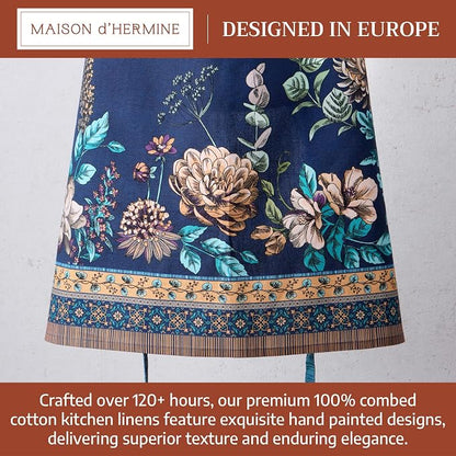 Maison d' Hermine 100% Cotton Apron for women with Pocket Kitchen Chef Apron for Men Cooking Spring Summer