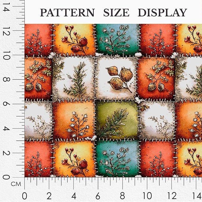 Autumn Forest Patchwork Cotton Fabric Panel – 61 × 36.6 Inches, 100% Cotton 140 GSM, Premium Turkish Printed Fabric for Quilting, Crafts & Home Decor