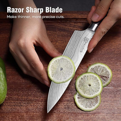 PAUDIN Chef Knife, 6 Inch Sharp Kitchen Knife, High Carbon Stainless Steel Utility Knives with Ergonomic Handle, Small Knifes for Home and Restaurant